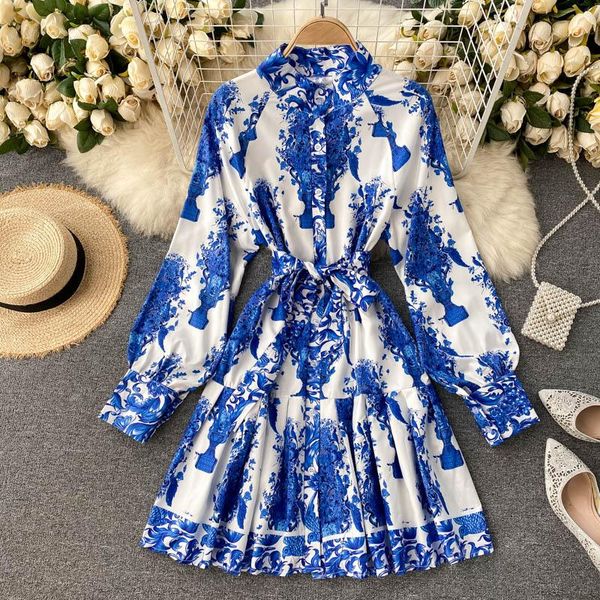 casual dresses fitaylor spring women vintage print party dress stand collar lantern sleeve a-line bandage slim knee-length, Black;gray
casual dresses fitaylor spring women vintage print party dress stand collar lantern sleeve a-line bandage slim knee-length, Black;gray
