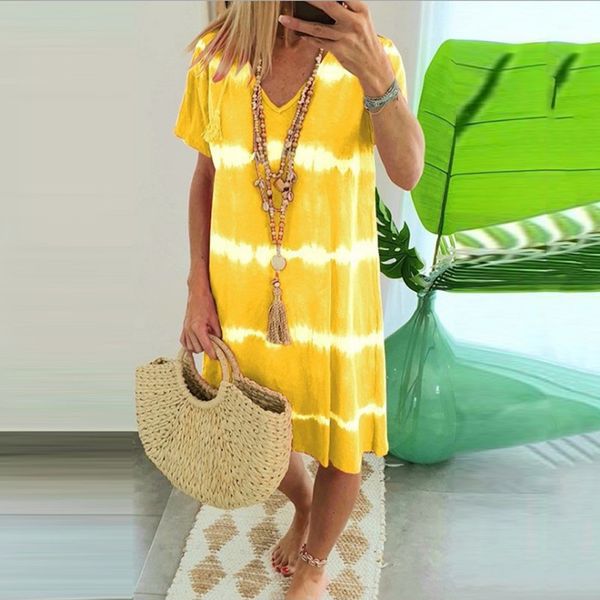 plus size summer womens casual striped tie-dye print dress v neck ladies loose knee-length dress short sleeve midi dresses 210423, Black;gray
plus size summer womens casual striped tie-dye print dress v neck ladies loose knee-length dress short sleeve midi dresses 210423, Black;gray