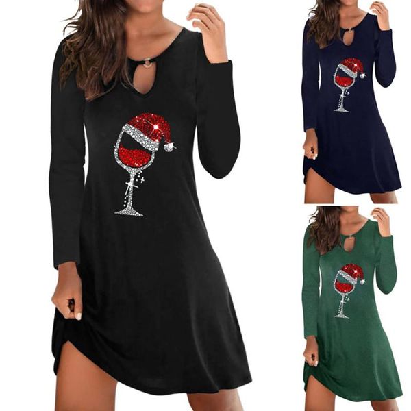 casual dresses christmas dress women's fashion autumn printed long-sleeve o-neck loose elegant hollow party, Black;gray
casual dresses christmas dress women's fashion autumn printed long-sleeve o-neck loose elegant hollow party, Black;gray