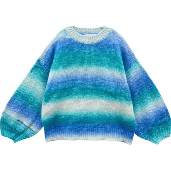 pullover baby girls rainbow gradient knitted pullovers sweaters coats big children students long sleeve loose casual jackets, Blue
pullover baby girls rainbow gradient knitted pullovers sweaters coats big children students long sleeve loose casual jackets, Blue
