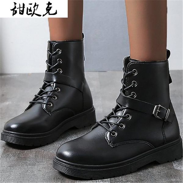 boots 2021 autumn women ankle fashion pu leather lace-up round toe hasp casual for botas mujer platform, Black
boots 2021 autumn women ankle fashion pu leather lace-up round toe hasp casual for botas mujer platform, Black