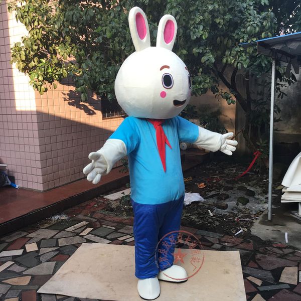 mascot costumes white bunny rabbit cartoon mascot costume blue shirt fancy dress christmas for halloween carvinal party event, Red;yellow
mascot costumes white bunny rabbit cartoon mascot costume blue shirt fancy dress christmas for halloween carvinal party event, Red;yellow