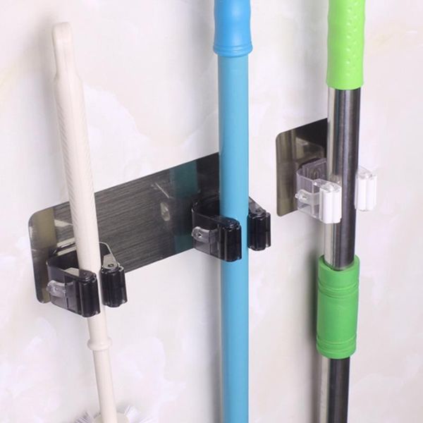 hooks & rails multi-purpose self-adhesive mop holder strong wall mounted broom for bathroom kitchen accessories
hooks & rails multi-purpose self-adhesive mop holder strong wall mounted broom for bathroom kitchen accessories