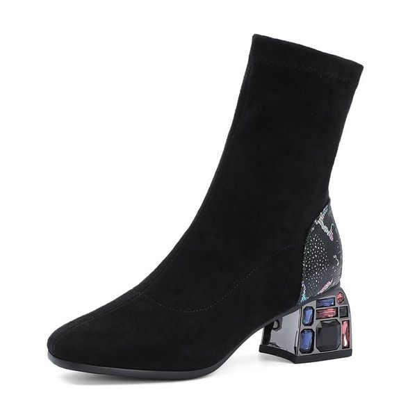 boots women fashion thick ankle women's leather female winter warm slip-on shoes size 33-43, Black
boots women fashion thick ankle women's leather female winter warm slip-on shoes size 33-43, Black