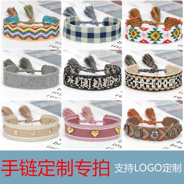 woven embroidered character women's bracelet creative weaving rope tassel national handmade ribbon simple and versatile jewelry, Golden;silver
woven embroidered character women's bracelet creative weaving rope tassel national handmade ribbon simple and versatile jewelry, Golden;silver