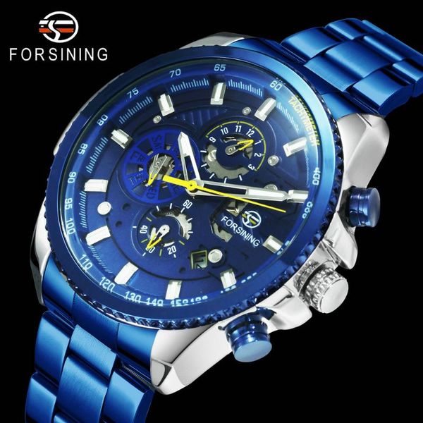 wristwatches forsining military watches men sports automatic mechanical watch working 3 sub-dial business casual male clock blue steel strap, Slivery;brown
wristwatches forsining military watches men sports automatic mechanical watch working 3 sub-dial business casual male clock blue steel strap, Slivery;brown
