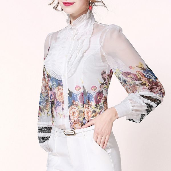 capris shirt women ruffled collar vintage print patchwork lantern sleeve elegant chiffon blouse moda mujer 2021, Black;gray
capris shirt women ruffled collar vintage print patchwork lantern sleeve elegant chiffon blouse moda mujer 2021, Black;gray