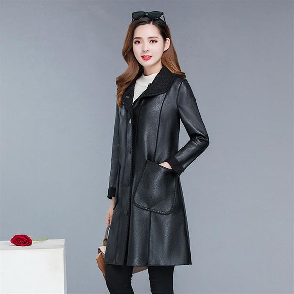 women's leather & faux winter warmth coat women black brown plus size pu jacket 2021 lapel leisure fashion thick sf054
women's leather & faux winter warmth coat women black brown plus size pu jacket 2021 lapel leisure fashion thick sf054