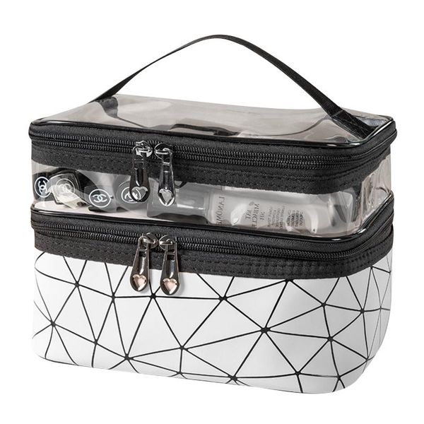 leather cosmetic bag double layer waterproof makeup portable travel organizer checkered pattern storage boxes & bins
leather cosmetic bag double layer waterproof makeup portable travel organizer checkered pattern storage boxes & bins
