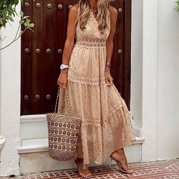 casual dresses summer women polka dots boho dress v neck good-looking sleeveless breathable maxi comfortable clothes fashion, Black;gray
casual dresses summer women polka dots boho dress v neck good-looking sleeveless breathable maxi comfortable clothes fashion, Black;gray
