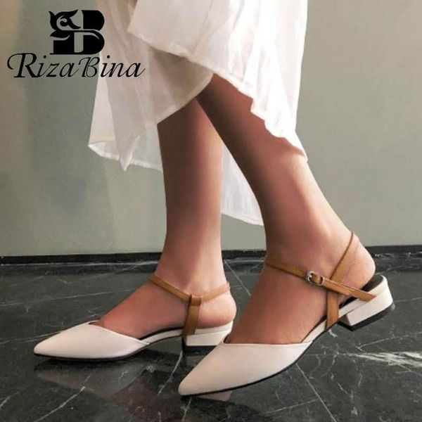 rizabina women flats sandals genuine leather casual shoes fashion buckle pointed toe daily comfort footwear size 34-39, Black
rizabina women flats sandals genuine leather casual shoes fashion buckle pointed toe daily comfort footwear size 34-39, Black