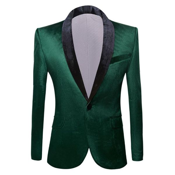 men's suits & blazers green velvet mens blazer jacket casual slim wedding stage singer performance costume homme one button business ou, White;black
men's suits & blazers green velvet mens blazer jacket casual slim wedding stage singer performance costume homme one button business ou, White;black