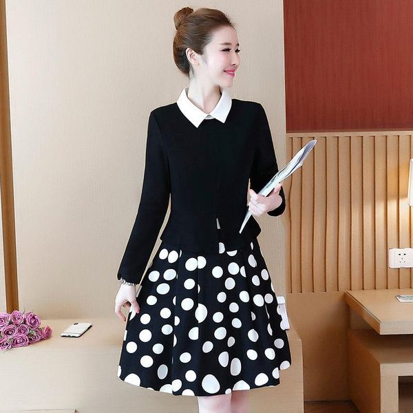 casual dresses fashion fake two-piece set women dress 2021 spring autumn long sleeve patchwork shirt for ladies plus size clothing k073, Black;gray
casual dresses fashion fake two-piece set women dress 2021 spring autumn long sleeve patchwork shirt for ladies plus size clothing k073, Black;gray