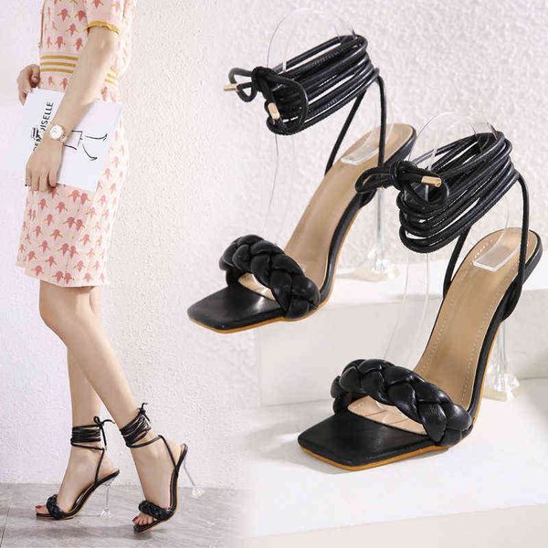 sandals trend zomer vrouwen ontwerp weave op transparante strange hoge hakken dames sandalen open teen schoenen 220315, Black
sandals trend zomer vrouwen ontwerp weave op transparante strange hoge hakken dames sandalen open teen schoenen 220315, Black