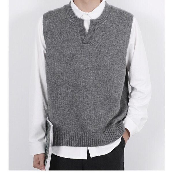 men's vests men autumn fashion solid color knitted sleeveless male v-neck casual pullovers mens sweater waistcoat o604, Black;white 
men's vests men autumn fashion solid color knitted sleeveless male v-neck casual pullovers mens sweater waistcoat o604, Black;white