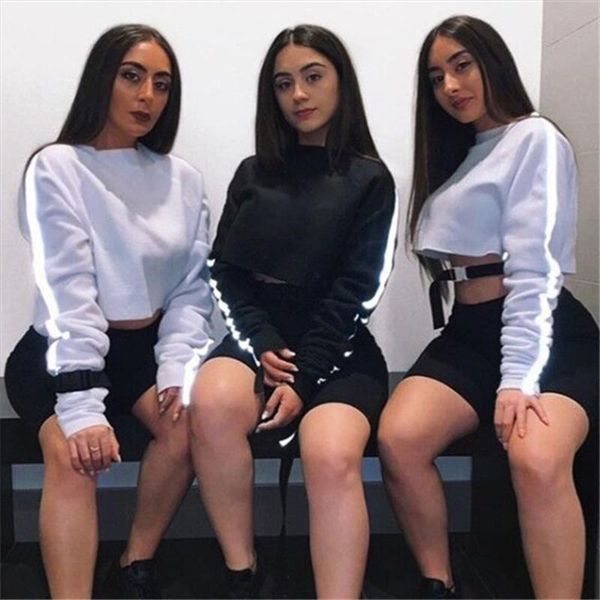 women's hoodies & sweatshirts streetwear crop sweatshirt women black white reflective patchwork round neck casual pullover fashion spri
women's hoodies & sweatshirts streetwear crop sweatshirt women black white reflective patchwork round neck casual pullover fashion spri