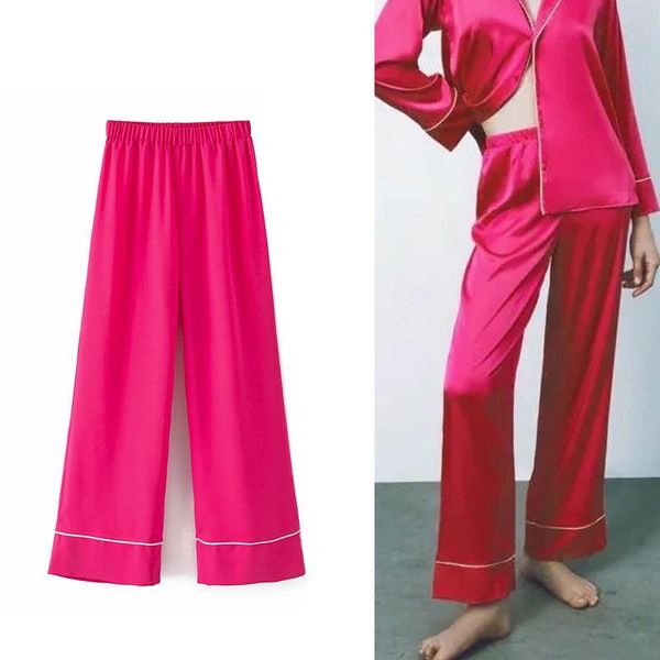 women's pants & capris za 2021 woman autumn rose red pajama elastic high waisted trousers suits women clothes loose elegant straight, Black;white
women's pants & capris za 2021 woman autumn rose red pajama elastic high waisted trousers suits women clothes loose elegant straight, Black;white