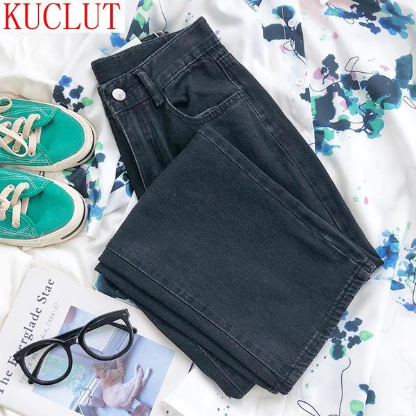 retro basic washed jeans women black loose high waist slimming simple casual all-match straight denim women's, Blue
retro basic washed jeans women black loose high waist slimming simple casual all-match straight denim women's, Blue