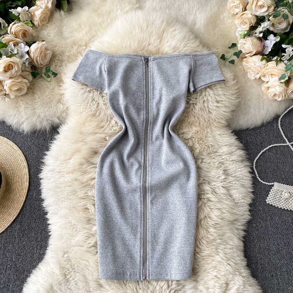 deat women slash neck straight dress solid color short sleeve high waist zipper slim fashion spring summer 11b563 210709, Black;gray
deat women slash neck straight dress solid color short sleeve high waist zipper slim fashion spring summer 11b563 210709, Black;gray
