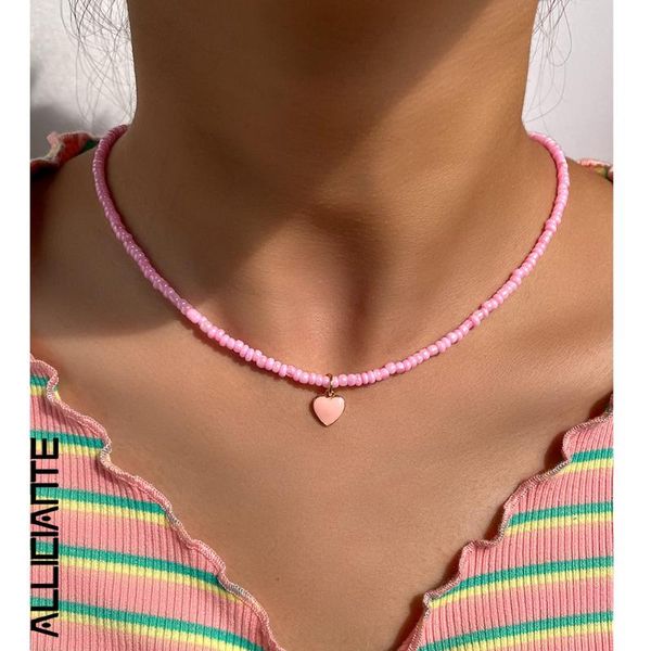 chains cute pink love heart enamel pendant beaded necklaces for women sweet candy color seed bead choker necklace wedding party jewelry, Silver
chains cute pink love heart enamel pendant beaded necklaces for women sweet candy color seed bead choker necklace wedding party jewelry, Silver