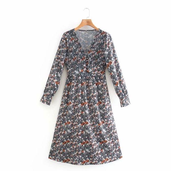 spring women flower printing v neck elastic fold splicing midi dress female long sleeve clothes casual lady vestido d7305 210430, Black;gray
spring women flower printing v neck elastic fold splicing midi dress female long sleeve clothes casual lady vestido d7305 210430, Black;gray