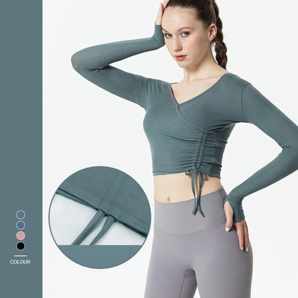 yoga outfit shirts gym clothes long sleeve running fitness slim beauty back sports autumn winter drawstring design t-shirt
yoga outfit shirts gym clothes long sleeve running fitness slim beauty back sports autumn winter drawstring design t-shirt