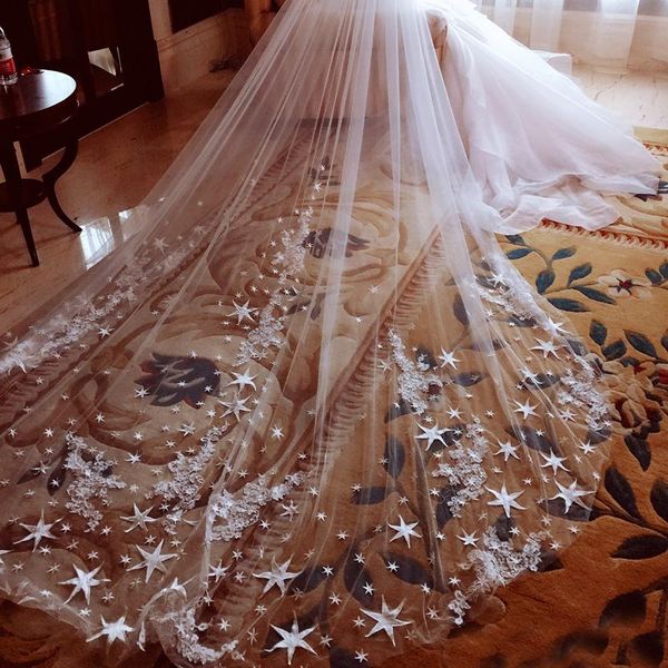 bridal veils peorchid 2021 3m/4m star wedding veil cathedral long 2 layer applique lace accessories voal mireasa, Black
bridal veils peorchid 2021 3m/4m star wedding veil cathedral long 2 layer applique lace accessories voal mireasa, Black