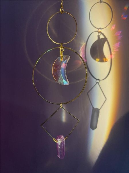 keychains colorful crystal moon suncatcher rainbow maker window hanging party home decor purple stone, Silver
keychains colorful crystal moon suncatcher rainbow maker window hanging party home decor purple stone, Silver