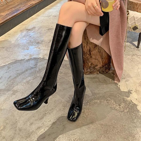 boots 2021 retro square toe genuine leather women shoes autumn winter keep warm thin high heel fashion knee size 34-40, Black
boots 2021 retro square toe genuine leather women shoes autumn winter keep warm thin high heel fashion knee size 34-40, Black