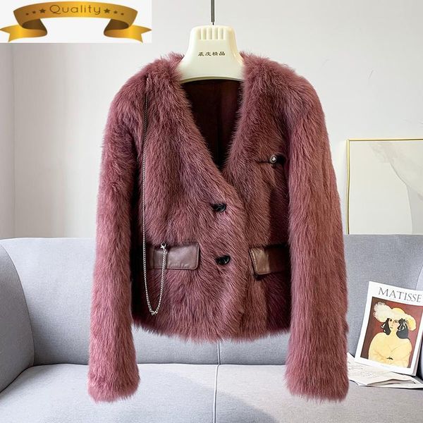 women's fur & faux shearling natural sheep jacket winter clothes women real coat vintage elegant fashion short warm 2021 casacos femini, Black
women's fur & faux shearling natural sheep jacket winter clothes women real coat vintage elegant fashion short warm 2021 casacos femini, Black