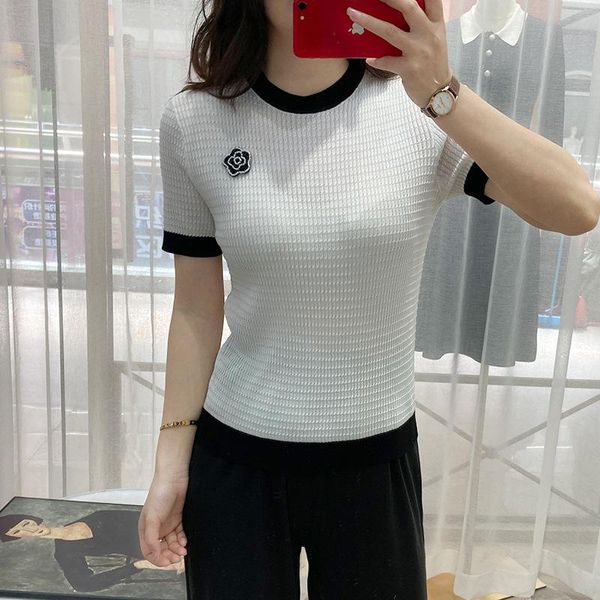 women's t-shirt 265 beautiful women knitted short sleeves thin summer fashion small sweet wind elegant beaded solid color tees, White
women's t-shirt 265 beautiful women knitted short sleeves thin summer fashion small sweet wind elegant beaded solid color tees, White