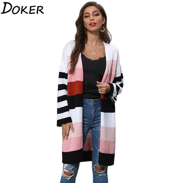autumn winter thin long cardigan women sleeve fashion patchwork plus size loose sweater coat vintage knitted femme 210603, White;black
autumn winter thin long cardigan women sleeve fashion patchwork plus size loose sweater coat vintage knitted femme 210603, White;black