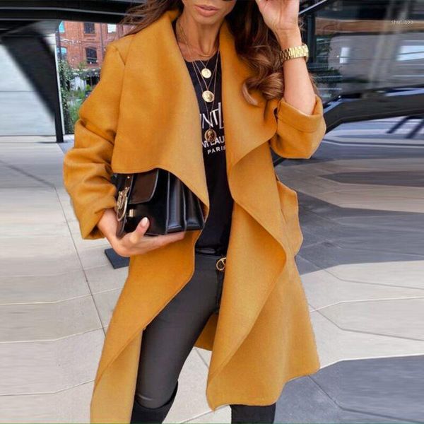 women's wool & blends women high street long sleeve cardigan woolen coat 2021 fashion casual lapel jacket autumn lace-up belt office la, Black
women's wool & blends women high street long sleeve cardigan woolen coat 2021 fashion casual lapel jacket autumn lace-up belt office la, Black