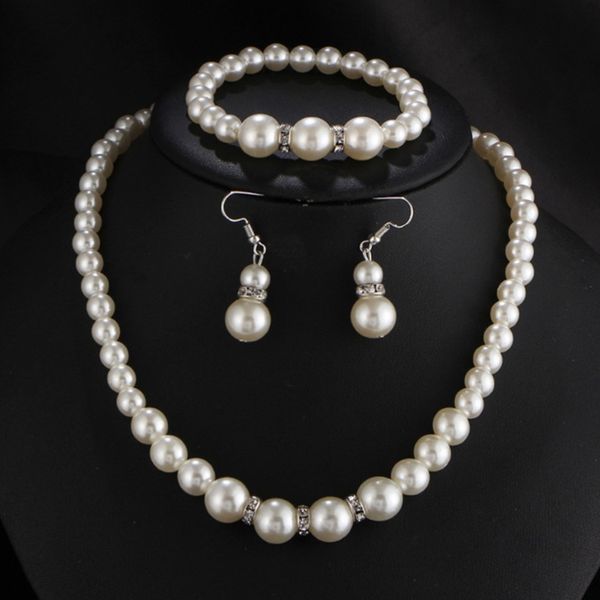 wedding bridal imitation pearl jewelry set adjustable necklace earrings bracelet female fashion party jewelry sets gift, Black
wedding bridal imitation pearl jewelry set adjustable necklace earrings bracelet female fashion party jewelry sets gift, Black
