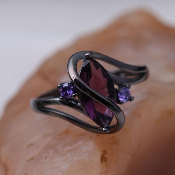 wedding rings luxury woman black ring purple crystal female color personality charm jewelry, Slivery;golden
wedding rings luxury woman black ring purple crystal female color personality charm jewelry, Slivery;golden