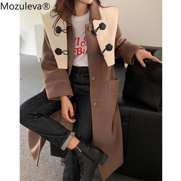 women's wool & blends mozuleva single-breasted women long loose woolen coats autumn winter warm full sleeve turn down collar female ove, Black
women's wool & blends mozuleva single-breasted women long loose woolen coats autumn winter warm full sleeve turn down collar female ove, Black