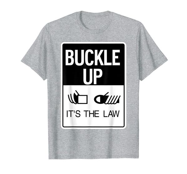 buckle up it's the law seat belt sign shirt, White;black
buckle up it's the law seat belt sign shirt, White;black