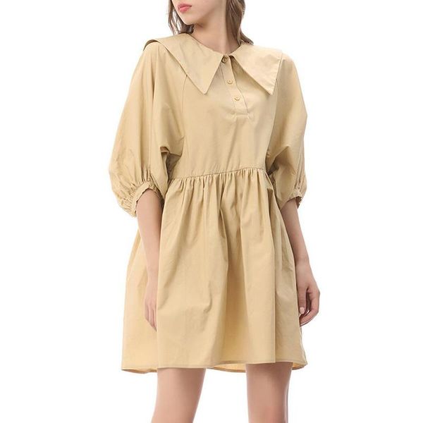 party dresses women lapel lantern sleeve shirt frilly dress casual loose soft blouse, White;black
party dresses women lapel lantern sleeve shirt frilly dress casual loose soft blouse, White;black