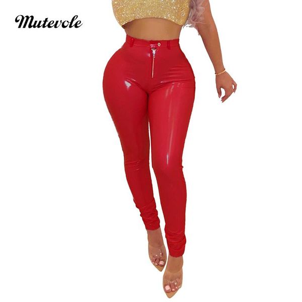 women's pants & capris mutevole women skinny fake leather fashion high waist button zipper pu trousers stretch female, Black;white
women's pants & capris mutevole women skinny fake leather fashion high waist button zipper pu trousers stretch female, Black;white