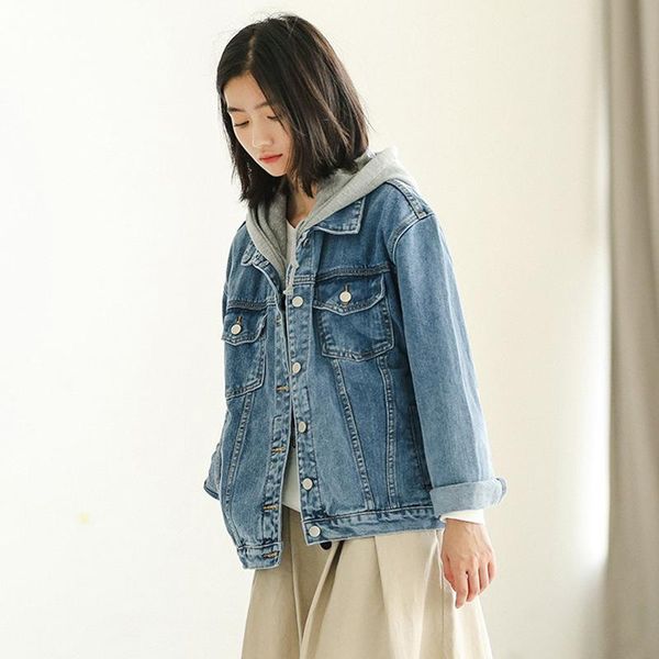 women's jackets women hooded denim jacket outerwear female single breasted pocket korean 2021 autumn winter fashion sweet clothes, Black;brown
women's jackets women hooded denim jacket outerwear female single breasted pocket korean 2021 autumn winter fashion sweet clothes, Black;brown