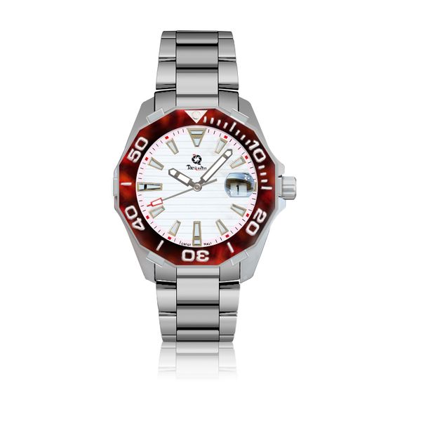 men's luxury quartz watch competition diving requin bang silver white stainless steel case red dial calendar sapphire, Slivery;brown
men's luxury quartz watch competition diving requin bang silver white stainless steel case red dial calendar sapphire, Slivery;brown