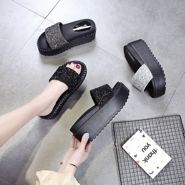 slippers women wear summer 2021 type of water drill thick bottom flip flop high heel cool mop sponge cake beach shoes, Black
slippers women wear summer 2021 type of water drill thick bottom flip flop high heel cool mop sponge cake beach shoes, Black
