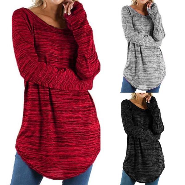 women's t-shirt baggy clothes oversize big size tunic long sleeve t shirt women 5xl scoop neck curved hem solid color plain loose, White
women's t-shirt baggy clothes oversize big size tunic long sleeve t shirt women 5xl scoop neck curved hem solid color plain loose, White
