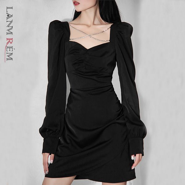 black short dress for women slim square neck puff sleeve hollow out dresses female party clothes spring 2a6029 210507, Black;gray
black short dress for women slim square neck puff sleeve hollow out dresses female party clothes spring 2a6029 210507, Black;gray