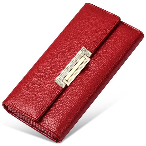 wallets 100% cow leather wallet female diamond decorated women genuine ladies clutch bag long real purse, Red;black
wallets 100% cow leather wallet female diamond decorated women genuine ladies clutch bag long real purse, Red;black