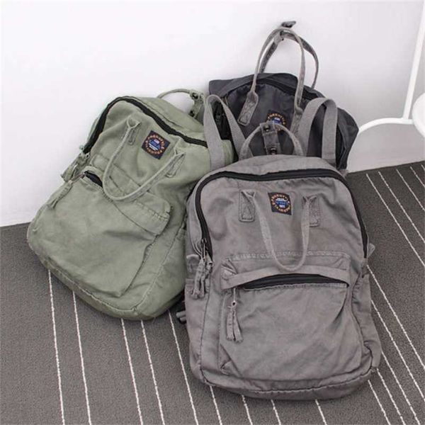 street art literary canvas backpack minimalist retro backpack wild leisure korean schoolbag bag 210929