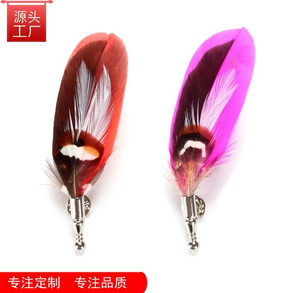 luxury designers new two-color host performance black feather brooch men's jewelry brooch suit xmas gifts, Gray
luxury designers new two-color host performance black feather brooch men's jewelry brooch suit xmas gifts, Gray