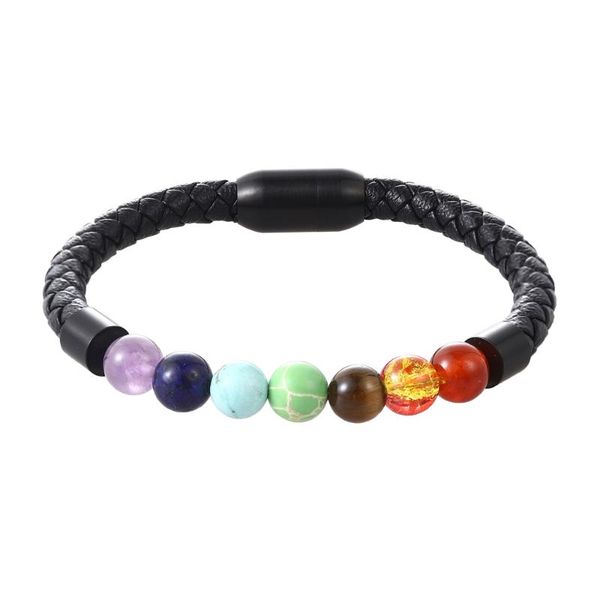 charm bracelets fashion seven color rainbow bead leather bracelet jewelry stainless steel magnetic clasp for men women blessing luck gift, Golden;silver
charm bracelets fashion seven color rainbow bead leather bracelet jewelry stainless steel magnetic clasp for men women blessing luck gift, Golden;silver