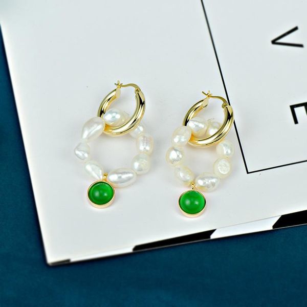 hoop & huggie fashion freshwater pearl baroque female earrings beaded circle elegant temperament light luxury high sense, Golden;silver
hoop & huggie fashion freshwater pearl baroque female earrings beaded circle elegant temperament light luxury high sense, Golden;silver