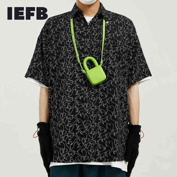 iefb men's wear summer short sleeve shirts fashion print design casual korean trend loose oversized lapel shirt 9y7137 210524, White;black
iefb men's wear summer short sleeve shirts fashion print design casual korean trend loose oversized lapel shirt 9y7137 210524, White;black